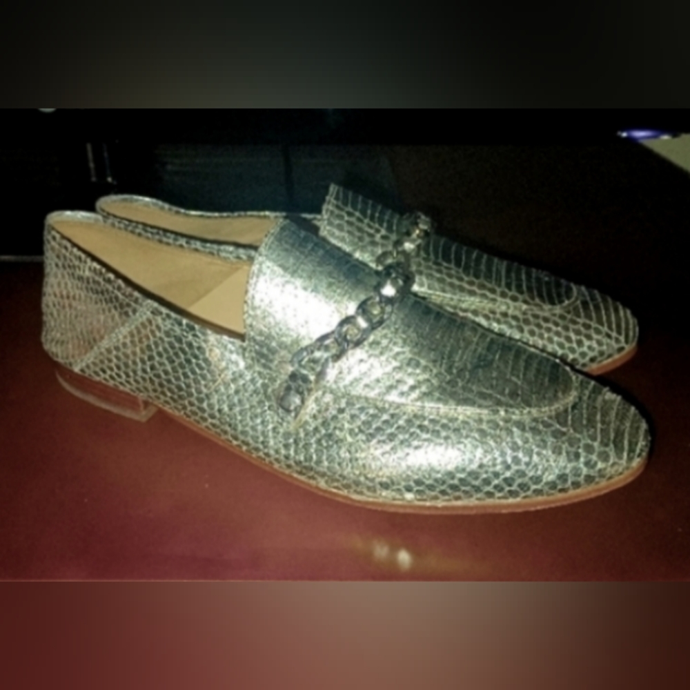 Gorgeous Karl Lagerfeld Silver Snake Python Leather Shoes 10 41